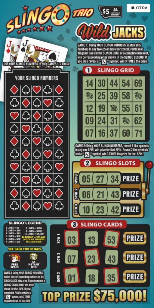 $5 Slingo® Trio Wild Jacks ticket