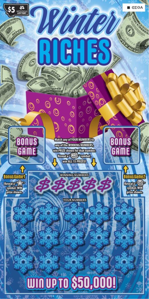 An image depicting the $5 Winter Riches Scratch game.