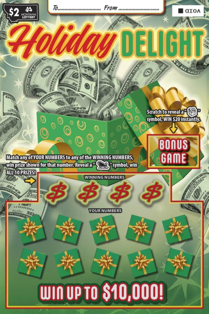 An image depicting the $2 Holiday Delight Scratch game.