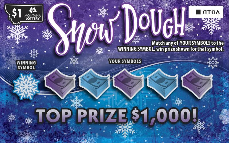 An image depicting the $1 Snow Dough Scratch game.