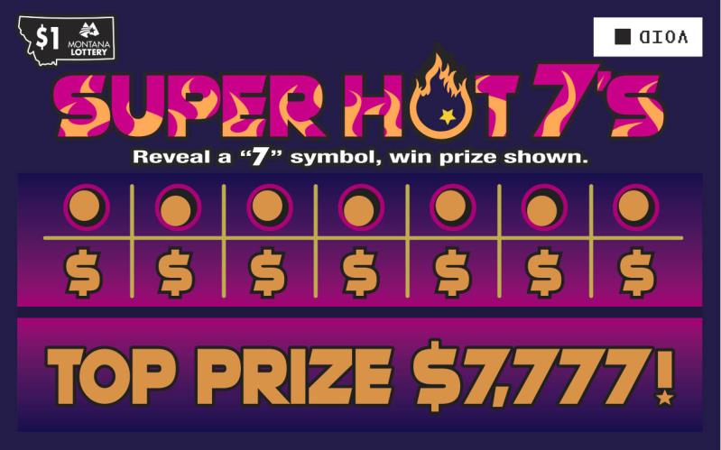 An image depicting the $1 Super Hot 7's Scratch game.