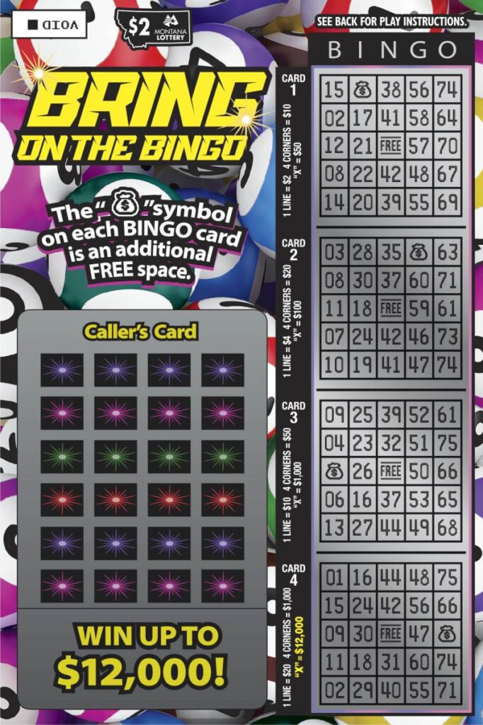 An image depicting the front of the $2 Bring On The Bingo Scratch ticket.