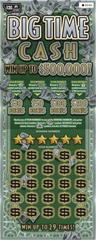 BIG TIME CASH scratch-off ticket